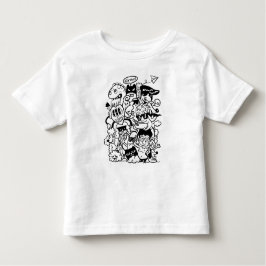 Camiseta De Bebé Multitud de personajes de caricatura quirky