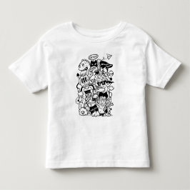 Camiseta De Bebé Multitud de Personajes de Dibujos Animados Excéntr