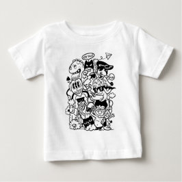 Camiseta De Bebé Multitud de Personajes de Dibujos Animados Excéntr