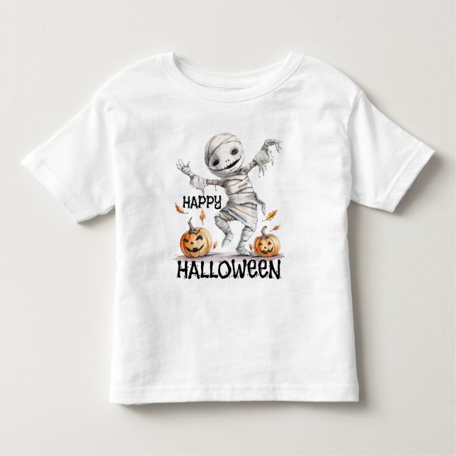 Camiseta De Bebé Mummy se mueve - Un saludo de Halloween en envuelt (Anverso)