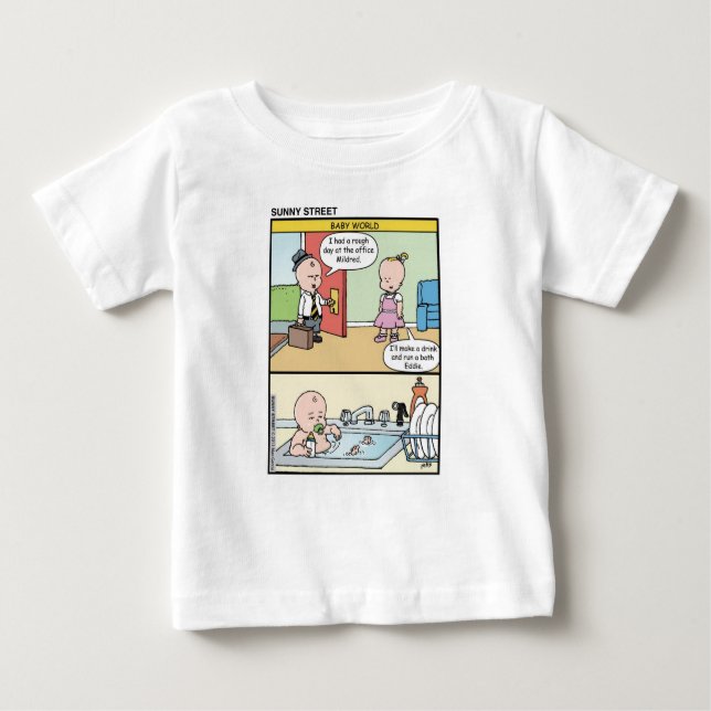 Camiseta De Bebé Mundo del bebé de la calle soleada (Anverso)