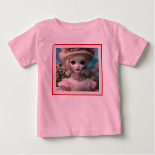 Camiseta De Bebé Muñeca Vintage con ojos azules,