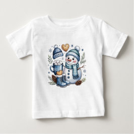 Camiseta De Bebé Muñeco de nieve acogedor de invierno 
