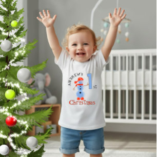 Camiseta De Bebé Muñeco de nieve azul