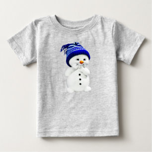 Camiseta De Bebé Muñeco de nieve con gorra