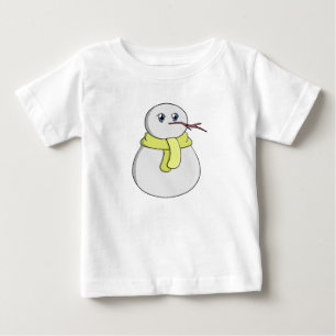 Camiseta De Bebé Muñeco de nieve con una bufanda amarilla