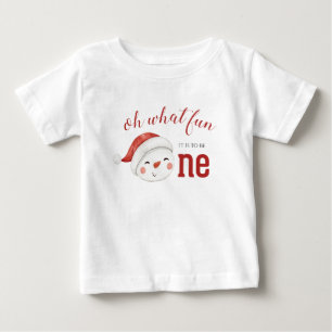 Camiseta De Bebé Muñeco de Nieve de Navidad Primer Cumpleaños
