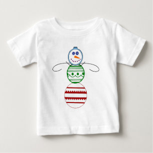 Camiseta De Bebé Muñeco de nieve del ornamento - manga larga del