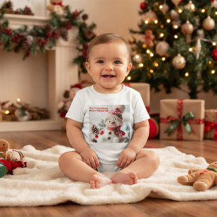 Camiseta De Bebé Muñeco de Nieve Navideño Festivo