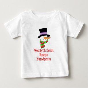 Camiseta De Bebé Muñeco de nieve polaco de las Felices Navidad
