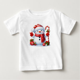 Camiseta De Bebé Muñeco de nieve signo de paz Navidad