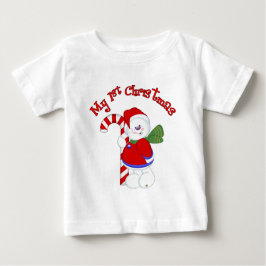 Camiseta De Bebé Muñeco de nieve y navidad de Candycane 1r