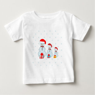 Camiseta De Bebé muñecos de nieve y copos de Navidad