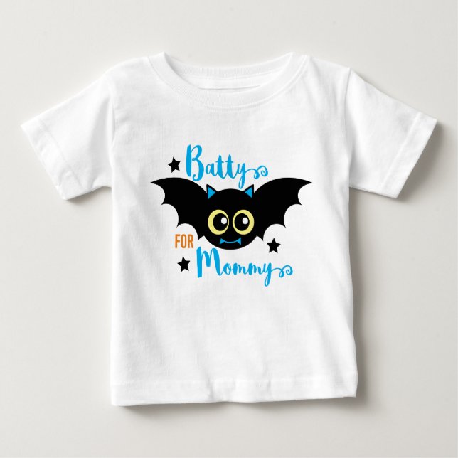 Camiseta De Bebé Murciélago azul para el primer Halloween de bebé 1 (Anverso)