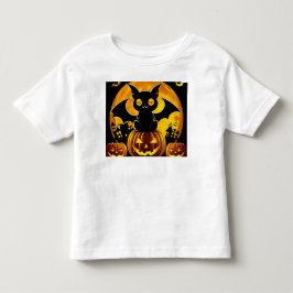 Camiseta De Bebé Murciélago de dibujos animados y calabazas bajo lu