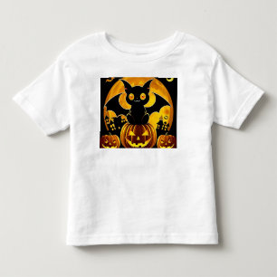 Camiseta De Bebé Murciélago de dibujos animados y calabazas bajo lu