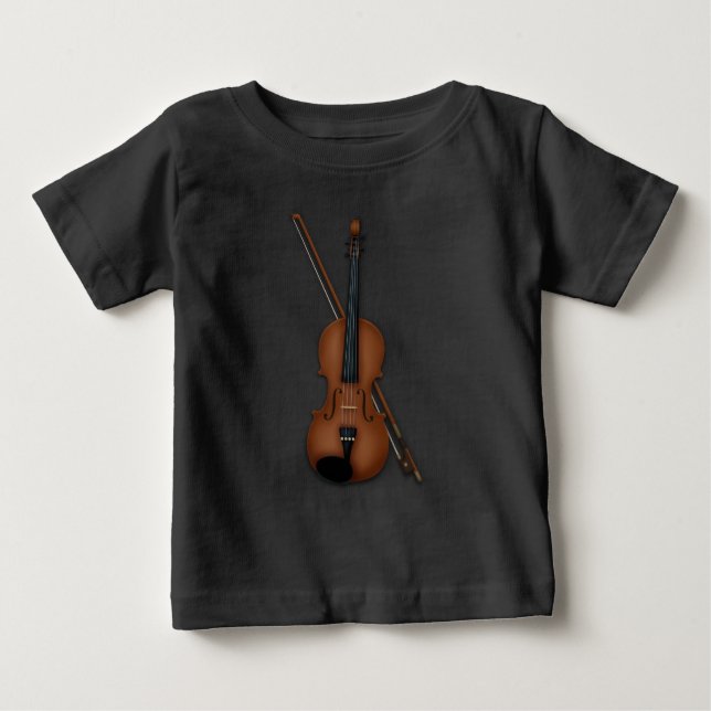 Camiseta De Bebé Música clásica del violín Trompe L'oeil (Anverso)