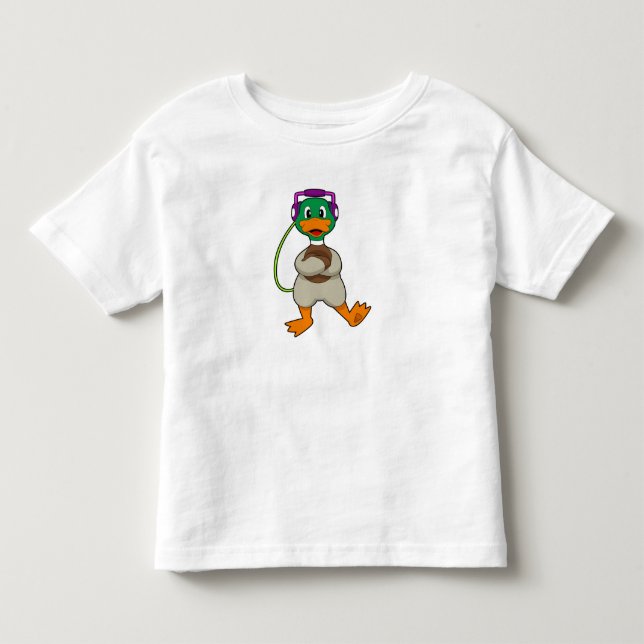 Camiseta De Bebé Música de audífono de Duck (Anverso)
