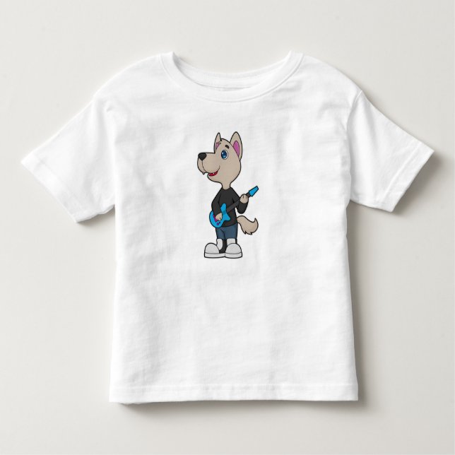 Camiseta De Bebé Música De Guitarra De Perro (Anverso)