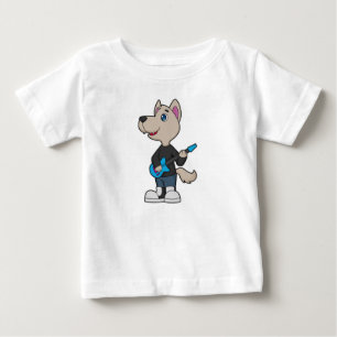 Camiseta De Bebé Música De Guitarra De Perro