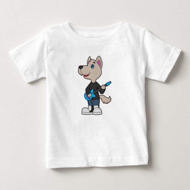 Camiseta De Bebé Música De Guitarra De Perro (Anverso)