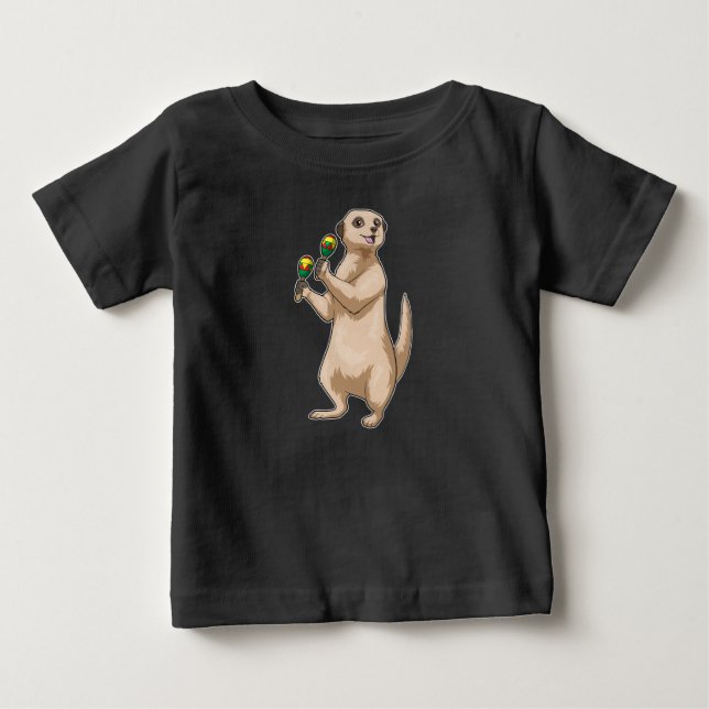 Camiseta De Bebé Música de Meerkat Maracas (Anverso)