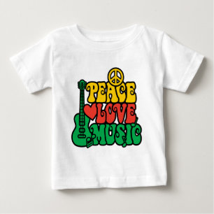 Camiseta De Bebé Música del amor de la paz del reggae