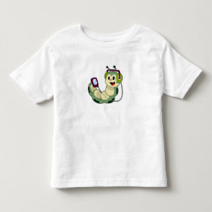 Camiseta De Bebé Música para auriculares en oruga