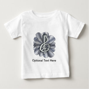 Camiseta De Bebé Música Treble Clef Silver