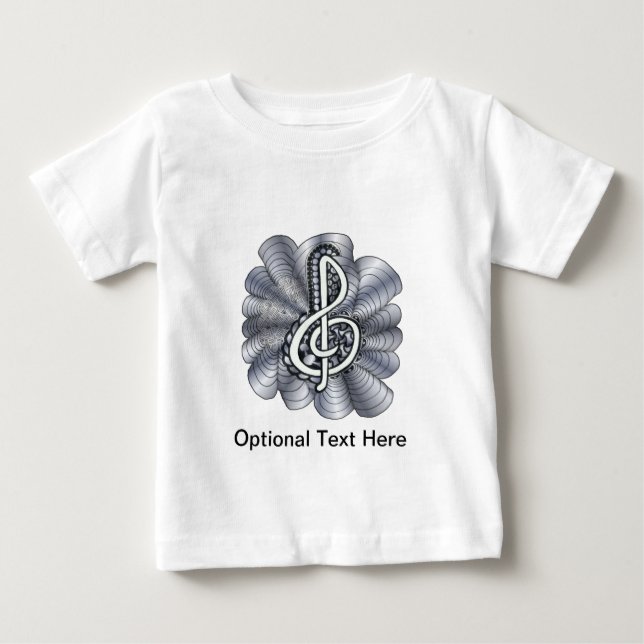 Camiseta De Bebé Música Treble Clef Silver (Anverso)