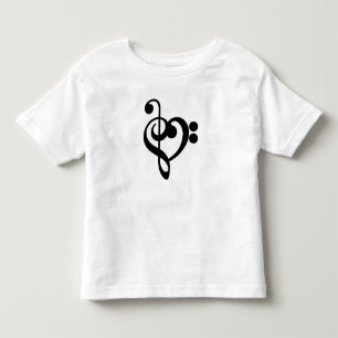 Camiseta De Bebé Músico Música Corazón - Clave de Sol Fa
