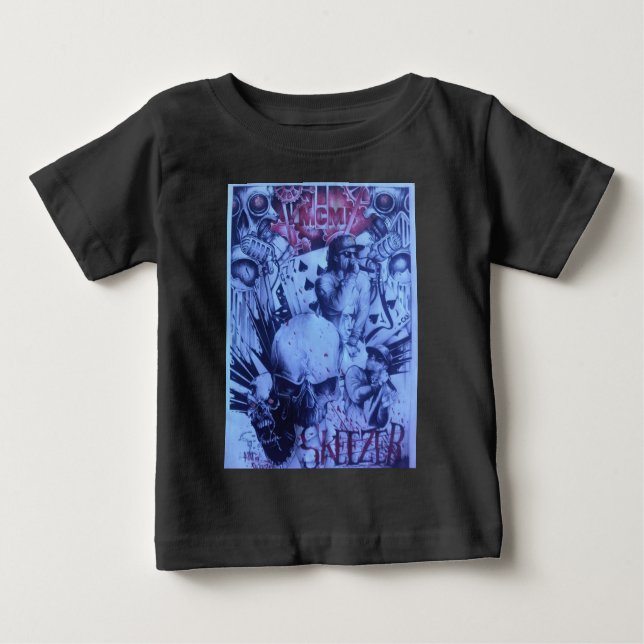 Camiseta De Bebé Músicos pop Blue Purple Art Print (Anverso)