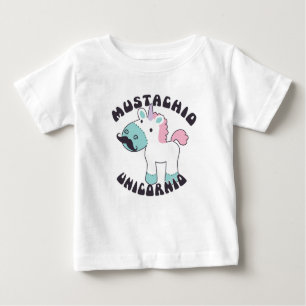 Camiseta De Bebé Mustachio Unicornio Beber Shirt