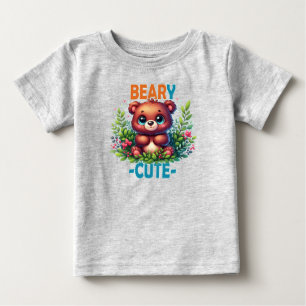 Camiseta De Bebé Muy lindo. Osito de peluche sonriendo. Chiste dive