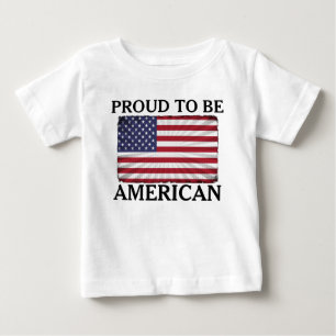 Camiseta De Bebé Muy Patriótico Orgulloso de ser Americano Bandera 