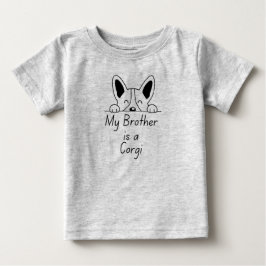 Camiseta De Bebé 'My Brother is a Corgi' Playful Dog Loving Family