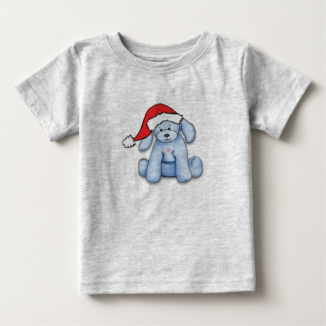 Camiseta De Bebé "My First Christmas" baby bodysuit with cute puppy (Anverso)