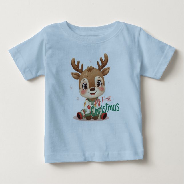 Camiseta De Bebé My First Christmas Baby Shirt | Cute Cozy Holiday  (Anverso)