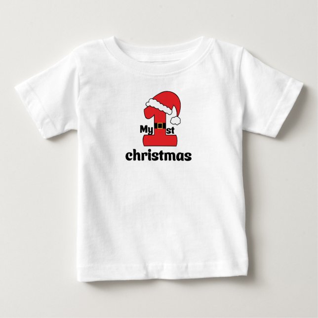 Camiseta De Bebé My first Christmas Baby T-S, Baby shower Gift, (Anverso)