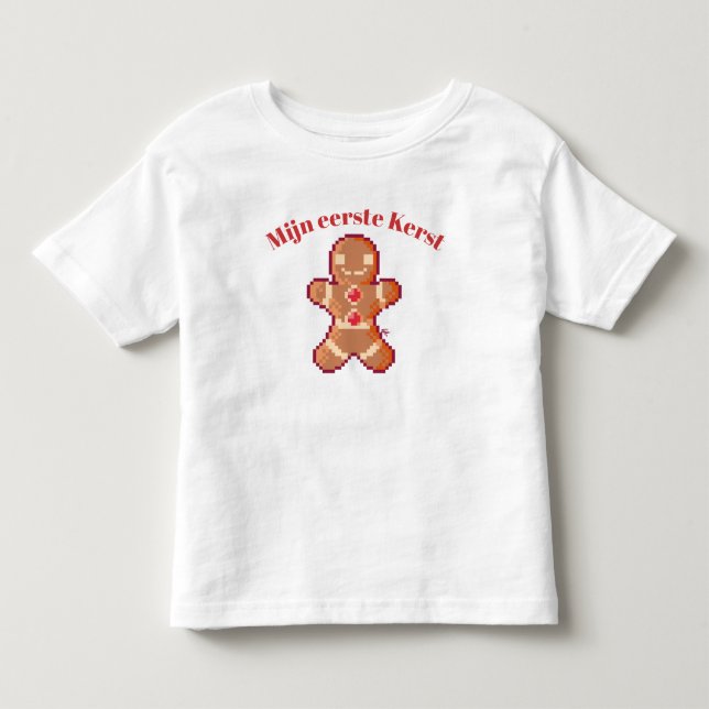Camiseta De Bebé My first Christmas pixel art, pixelart (Anverso)