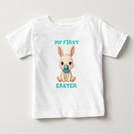Camiseta De Bebé My First Easter – Cute baby bunny with pacifier