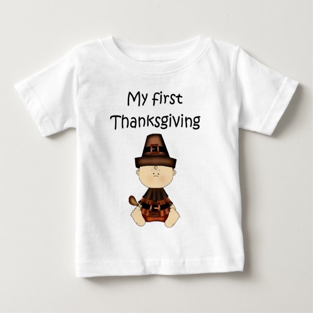 Camiseta De Bebé My First Thanksgiving Boy #3 *Long Sleeve T-shirt* (Anverso)