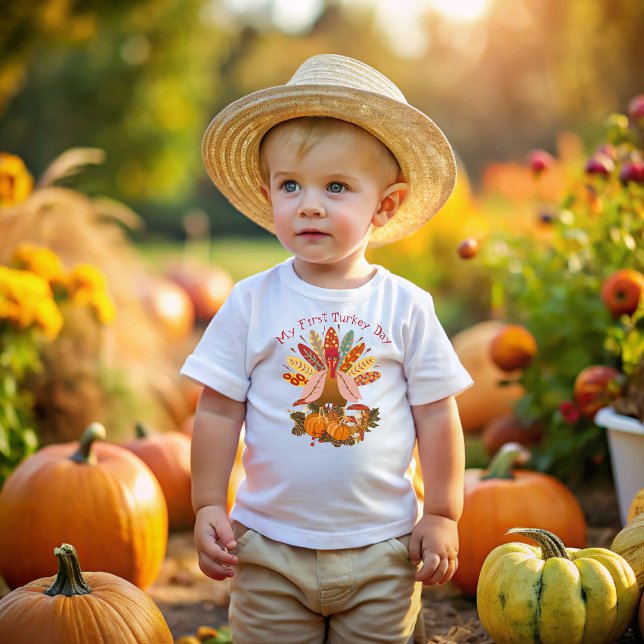 Camiseta De Bebé My first Thanksgiving Turkey Day! (Subido por el creador)