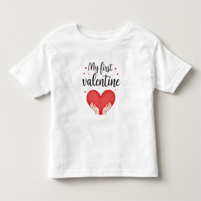 Camiseta De Bebé  My First Valentine toddler T-Shirt cute heart (Anverso)