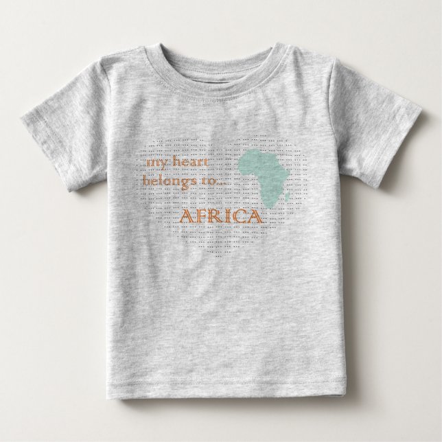 Camiseta De Bebé My heart belongs to AFRICA (Anverso)