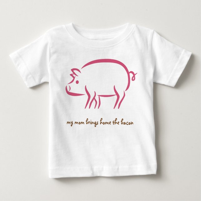 Camiseta De Bebé my mom brings home the bacon, working moms (Anverso)
