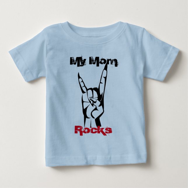 Camiseta De Bebé My mom rocks (Anverso)