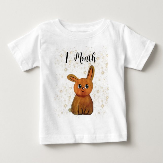 Camiseta De Bebé My Monthly Hapiness magic rabbit (Anverso)
