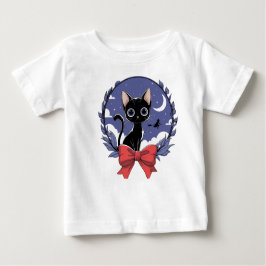 Camiseta De Bebé Mystic Black Cat Nightscape