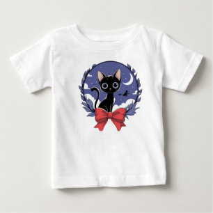 Camiseta De Bebé Mystic Black Cat Nightscape